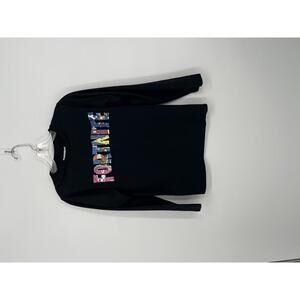 Fortnite Black Long Sleeve Cotton Blend Shirt Size Large Colorful Logo Graphic